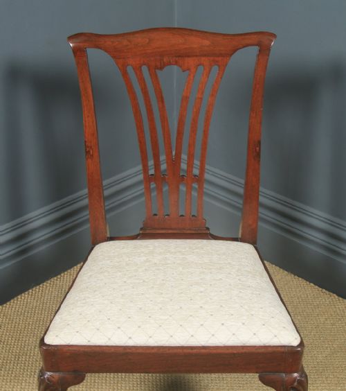fig 3. Antique English Georgian Chippendale Mahogany Gentleman's Dining Chair (Circa 1780)