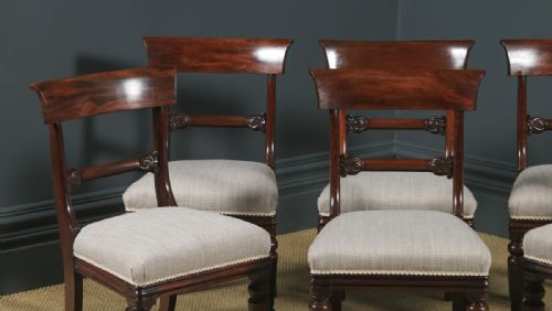 fig 3. Antique English William IV Set of Six Mahogany Bar Back Dining Chairs (Circa 1835)