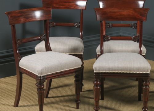 fig 5. Antique English William IV Set of Six Mahogany Bar Back Dining Chairs (Circa 1835)