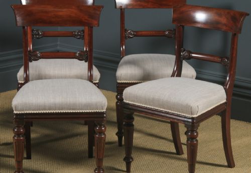 fig 6. Antique English William IV Set of Six Mahogany Bar Back Dining Chairs (Circa 1835)