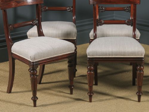 fig 7. Antique English William IV Set of Six Mahogany Bar Back Dining Chairs (Circa 1835)