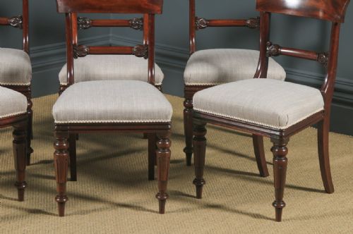 fig 8. Antique English William IV Set of Six Mahogany Bar Back Dining Chairs (Circa 1835)
