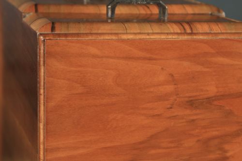 fig 5. Antique English Pair of Art Deco Figured Walnut Bedside Chest Tables (Circa 1930)