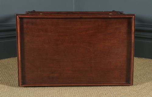 fig 6. Antique English Edwardian Regency Style Flame Mahogany Serving Trolley Table (Circa 1910)