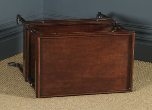 fig 3. Antique English Edwardian Regency Style Flame Mahogany Serving Trolley Table (Circa 1910)