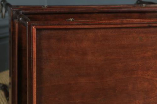 fig 4. Antique English Edwardian Regency Style Flame Mahogany Serving Trolley Table (Circa 1910)