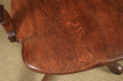 fig 9. Antique English Edwardian Solid Oak Revolving Office Desk Arm Chair (Circa 1910)