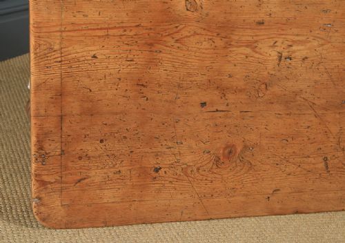 fig 1. Antique English Victorian 4ft 9” Pine Farmhouse Kitchen Refectory Table (Circa 1880)