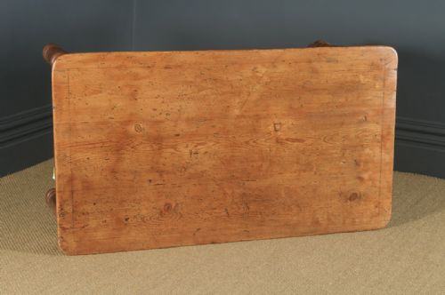 fig 3. Antique English Victorian 4ft 9” Pine Farmhouse Kitchen Refectory Table (Circa 1880)