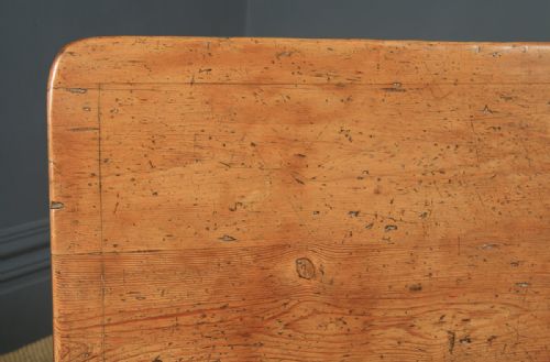 fig 5. Antique English Victorian 4ft 9” Pine Farmhouse Kitchen Refectory Table (Circa 1880)
