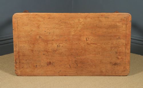 fig 6. Antique English Victorian 4ft 9” Pine Farmhouse Kitchen Refectory Table (Circa 1880)
