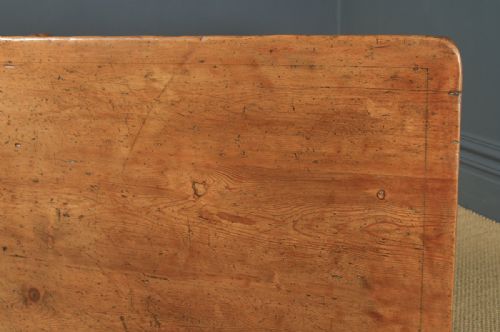 fig 7. Antique English Victorian 4ft 9” Pine Farmhouse Kitchen Refectory Table (Circa 1880)