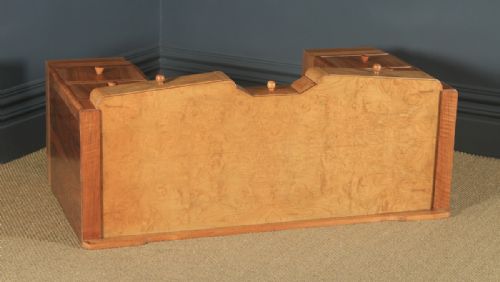 fig 3. Antique English Art Deco Burr & Figured Walnut Office Pedestal Desk (Circa 1940)