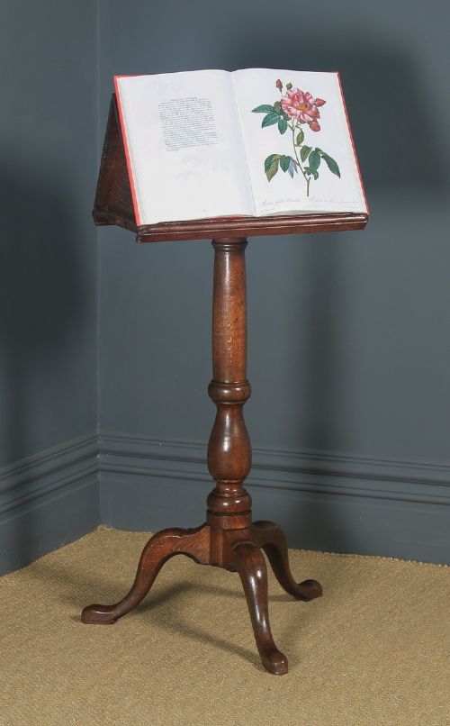 fig 1. Antique English Georgian Oak Country Duet Music & Book Stand Lectern (Circa 1790)