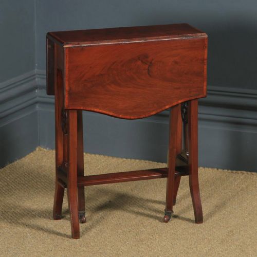 fig 1. Small Antique English Edwardian Sutherland Mahogany Occasional / Side Table (Circa 1901)