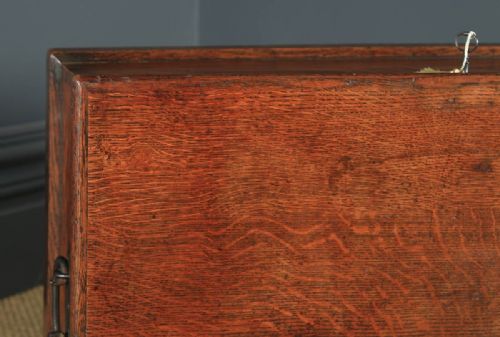 fig 4. Antique English Georgian Oak & Elm Trunk Chest Box Coffee Table (Circa 1810)
