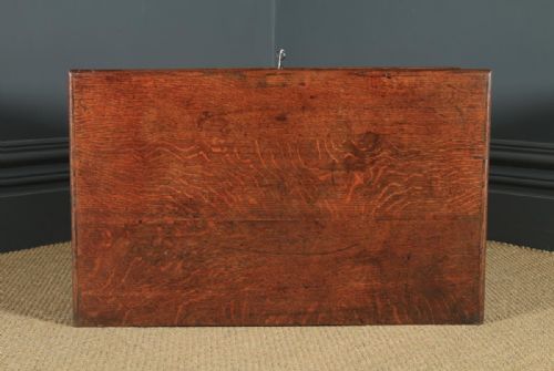 fig 6. Antique English Georgian Oak & Elm Trunk Chest Box Coffee Table (Circa 1810)