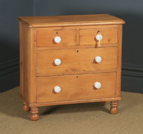 fig 1. Small Antique English Victorian Pine Chest of Drawers (Circa 1860)