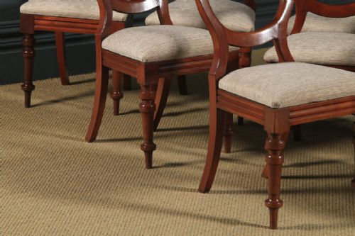 fig 6. Antique English Victorian Set of 12 Twelve Mahogany Balloon Back Dining Chairs (Circa 1860)