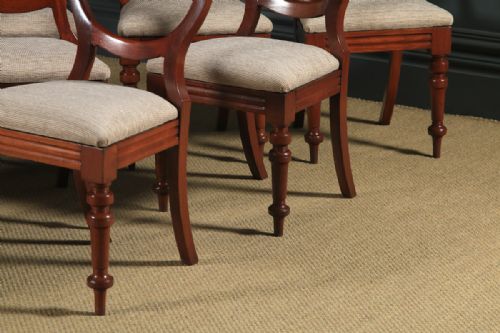 fig 7. Antique English Victorian Set of 12 Twelve Mahogany Balloon Back Dining Chairs (Circa 1860)