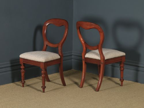 fig 8. Antique English Victorian Set of 12 Twelve Mahogany Balloon Back Dining Chairs (Circa 1860)