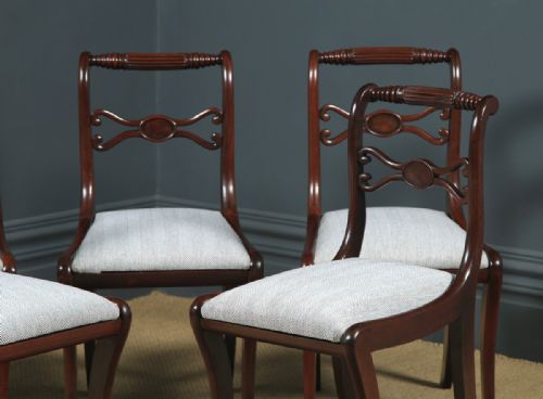 fig 2. Antique English Georgian Regency Set of Five 5 Mahogany Rope Twist Dining Chairs (Circa 1820)