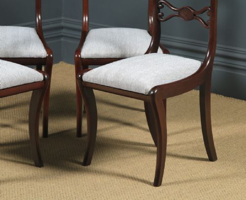 fig 6. Antique English Georgian Regency Set of Five 5 Mahogany Rope Twist Dining Chairs (Circa 1820)