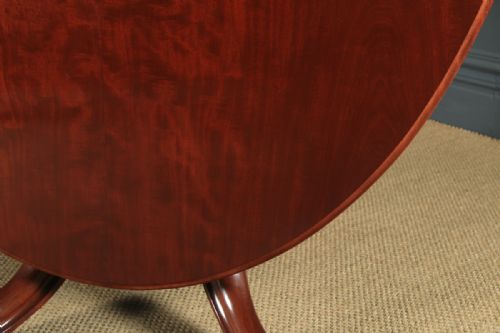 fig 4. Antique English Victorian Mahogany Tilt Top Oval Dining Breakfast Loo Centre Table (Circa 1860)