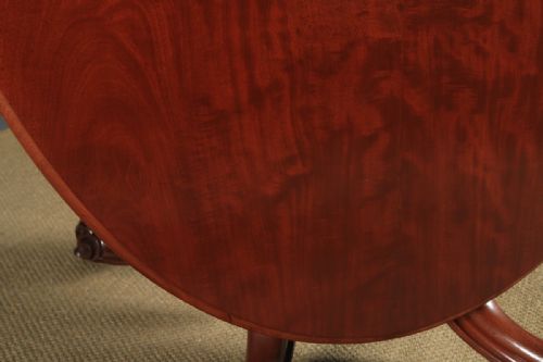 fig 3. Antique English Victorian Mahogany Tilt Top Oval Dining Breakfast Loo Centre Table (Circa 1860)