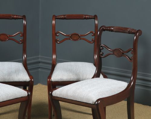 fig 4. Antique English Georgian Regency Set of Four 4 Mahogany Rope Twist Dining Chairs (Circa 1820)