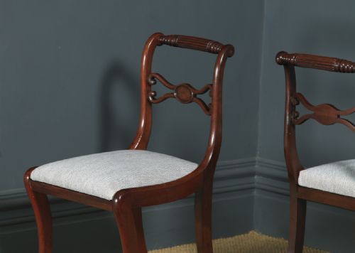 fig 7. Antique English Georgian Regency Set of Four 4 Mahogany Rope Twist Dining Chairs (Circa 1820)
