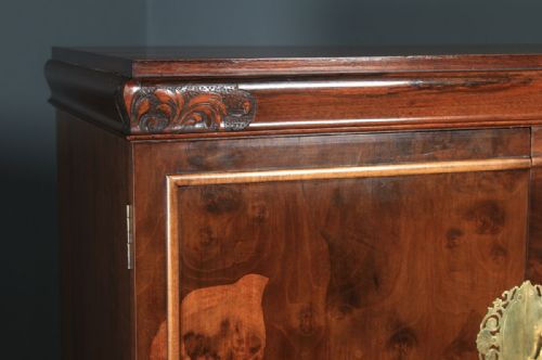 fig 3. Antique English Queen Anne Style Figured Walnut Tallboy Linen Press Chest of Drawers by Waring & Gillow (Circa 1930)