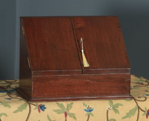 Antique Anglo-indian Victorian Campaign Teak Waterfall Stationery Writing Box / Letter Rack (Circa 1880)