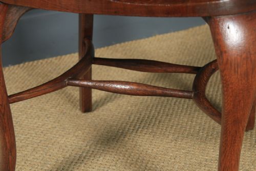 fig 6. Antique English Edwardian Oak Office Desk Arm Chair (Circa 1910)