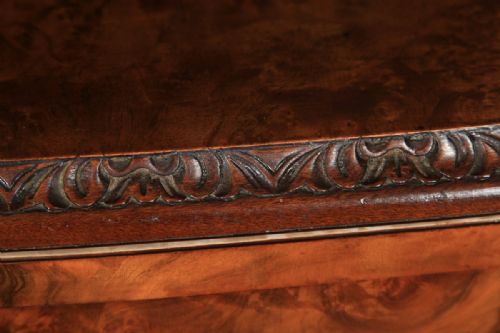 fig 5. Antique English Art Deco Burr Walnut Folding Cocktail Bar Drinks Bow Front Cabinet (Circa 1930)