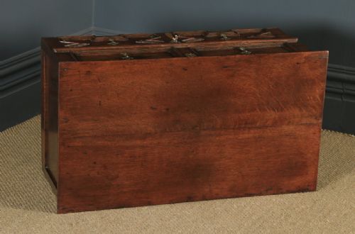 fig 2. Antique English 17th Century William & Mary Oak Geometric Two Part Chest of Drawers (Circa 1690)