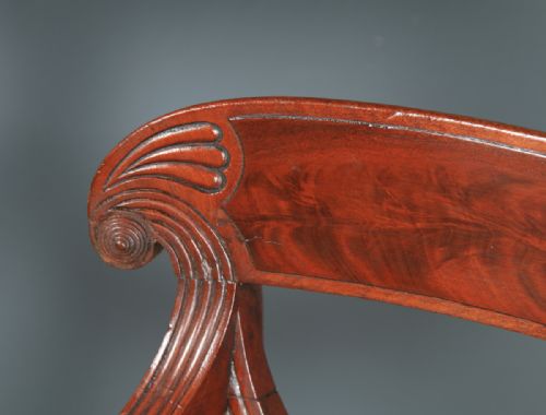 fig 5. Antique English Georgian Regency Set of Four 4 Mahogany Trafalgar Dining Chairs (Circa 1820)