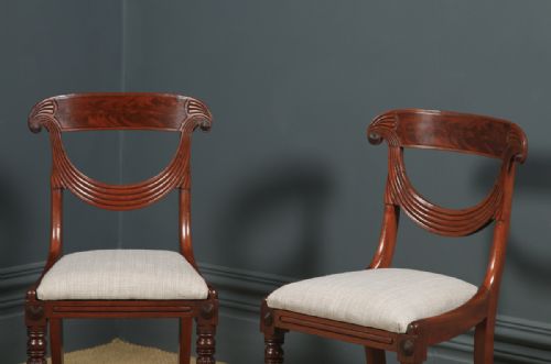 fig 2. Antique English Georgian Regency Set of Three 3 Mahogany Trafalgar Dining Chairs (Circa 1820)