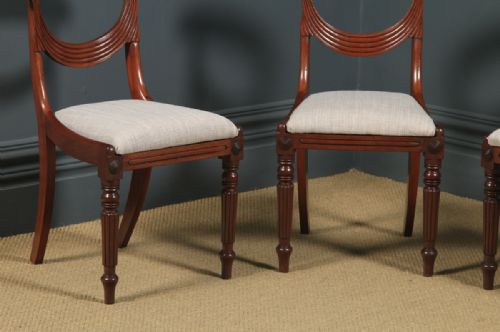 fig 3. Antique English Georgian Regency Set of Three 3 Mahogany Trafalgar Dining Chairs (Circa 1820)