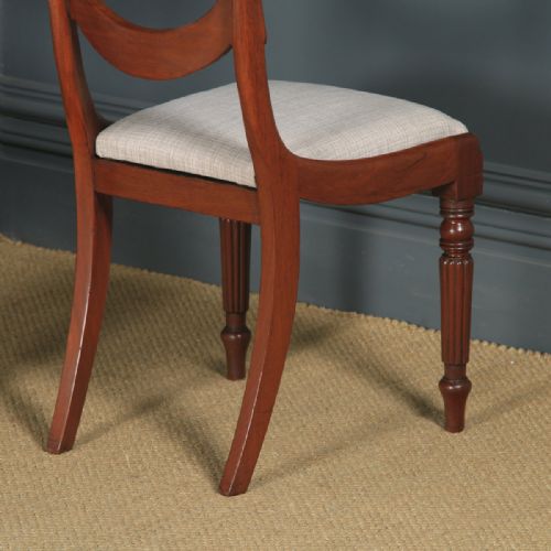 fig 9. Antique English Georgian Regency Set of Three 3 Mahogany Trafalgar Dining Chairs (Circa 1820)