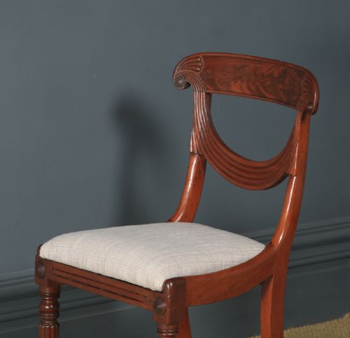 fig 6. Antique English Georgian Regency Pair Two Mahogany Trafalgar Dining Chairs (Circa 1820)