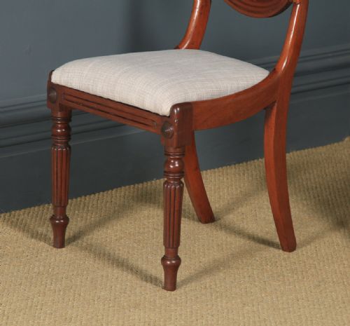 fig 7. Antique English Georgian Regency Pair Two Mahogany Trafalgar Dining Chairs (Circa 1820)