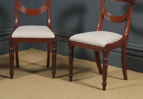 fig 4. Antique English Georgian Regency Pair Two Mahogany Trafalgar Dining Chairs (Circa 1820)