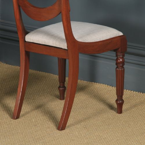 fig 9. Antique English Georgian Regency Pair Two Mahogany Trafalgar Dining Chairs (Circa 1820)