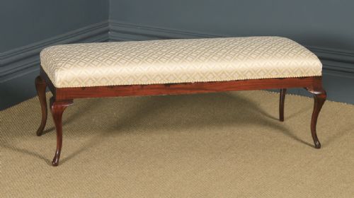 Antique English Edwardian Mahogany Window Seat (Circa 1910)