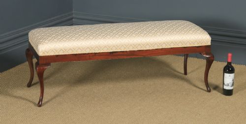 fig 1. Antique English Edwardian Mahogany Window Seat (Circa 1910)