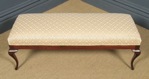 fig 3. Antique English Edwardian Mahogany Window Seat (Circa 1910)