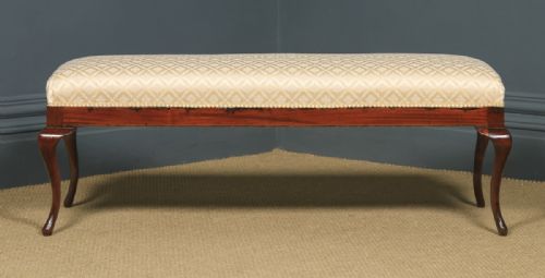 fig 2. Antique English Edwardian Mahogany Window Seat (Circa 1910)