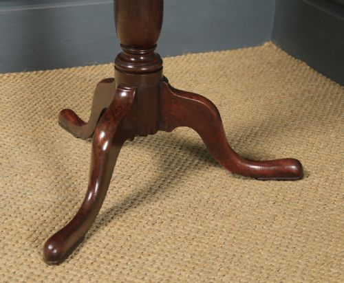fig 4. Small Antique English Georgian Mahogany Tripod Circular Pedestal Wine Table (Circa 1780)