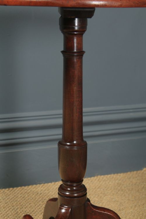 fig 5. Small Antique English Georgian Mahogany Tripod Circular Pedestal Wine Table (Circa 1780)